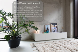 Tv-meubel, RAAT, Halm 175, zwart, met lowboard
